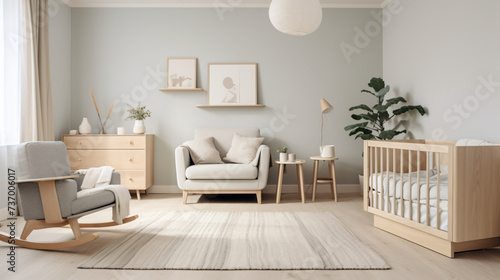Modern minimalist nursery room