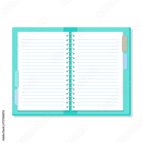 Loose-leaf notebook lined blank memo note paper cartoon illustration