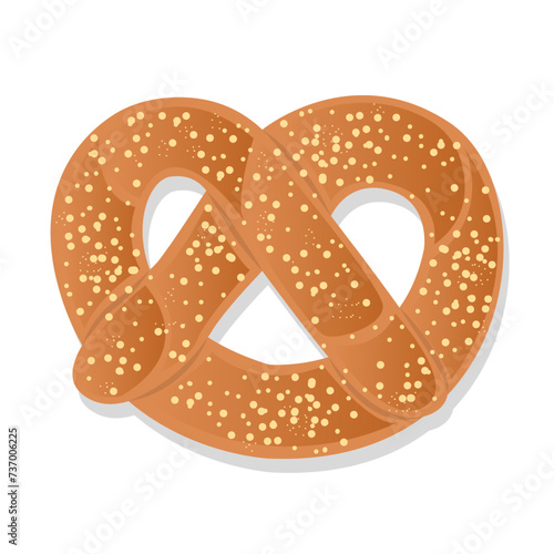 Homemade soft pretzel cartoon illustration