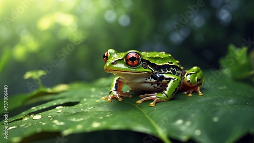 frog on a leaf .ultra hd.ai generative