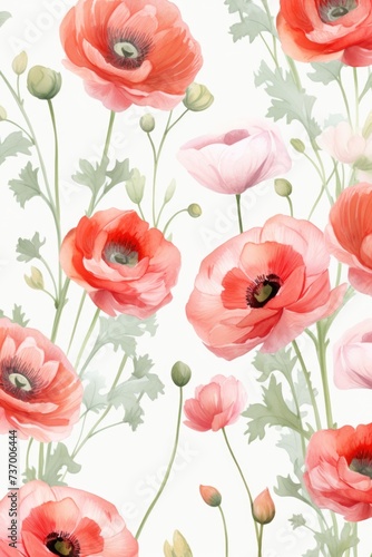 Pattern of flowers on light background