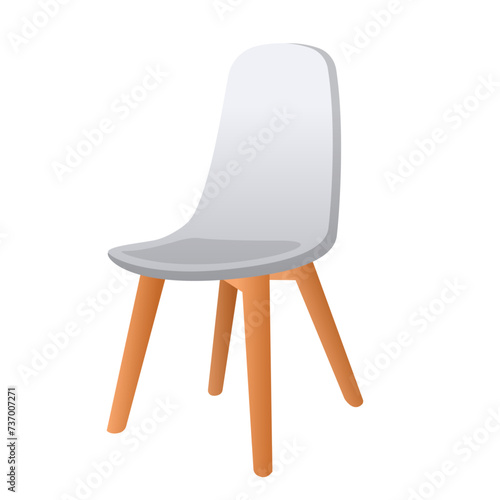 Furniture white chair cartoon illustration