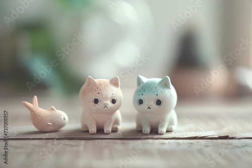 可愛い猫のミニチュア素材-6（3D）