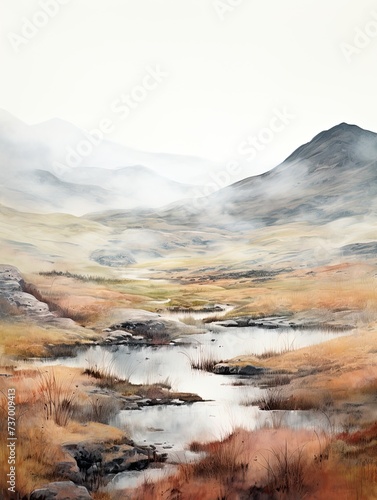 Misty Scottish Moors: Majestic Art Print of Scotland's Wild Reserves