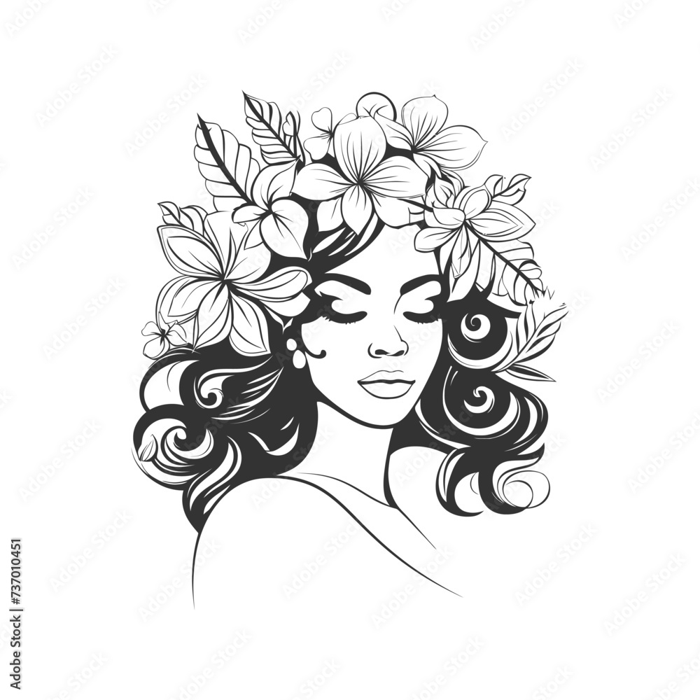 Caribbean queen woman. Vector illustration design.