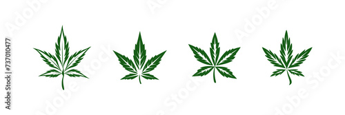 Marijuana leaf icon set. Vector illustration design. photo