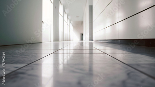 empty corridor in a hotel. Business photo composition, simple business background. Generative AI