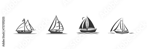Sailboat icon set. Vector illustration design.