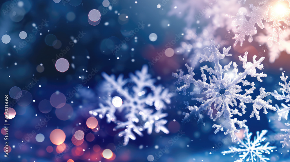 Snow flakes falling from sky. Suitable for winter and holiday-themed designs Snow flakes falling from sky. Suitable for winter and holiday-themed designs