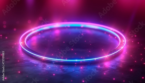 neon light circle on dark background