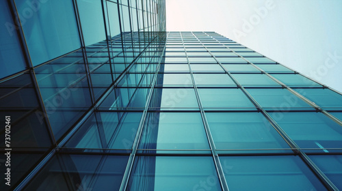 modern glass building. Business photo composition  simple business background. Generative AI
