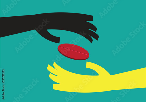 Abortion Pills becomes legal to use as a reproductive rights for women. Editable Clip Art.