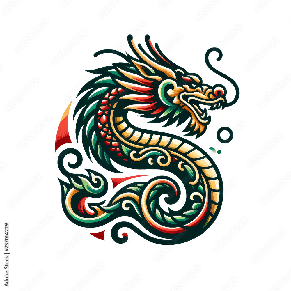 Fototapeta premium chinese dragon tattoo design