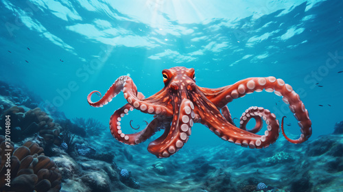 Red octopus © Black