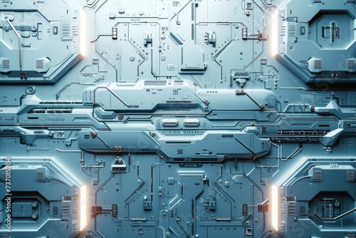 Scifi design external side walls panels abstract. clean light color.