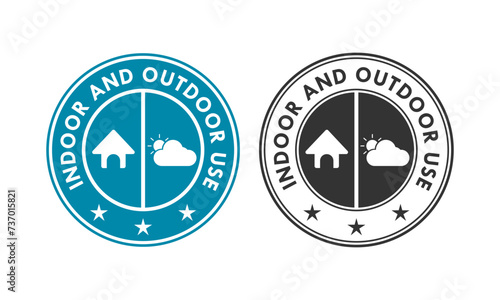 Indoor and outdoor use design badge template illustration