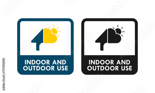 Indoor and outdoor use design badge template illustration