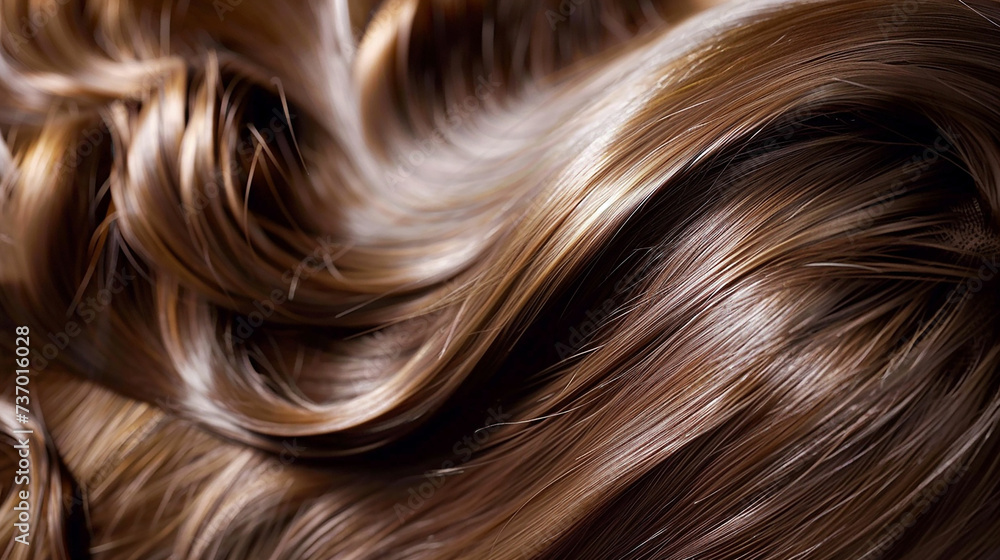 Naklejka premium Beautiful healthy shiny hair texture. Made with generative ai