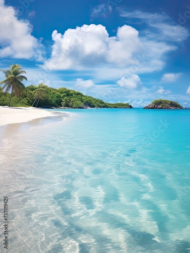 Turquoise Caribbean Shorelines National Park Print: Untouched Shores of Paradise