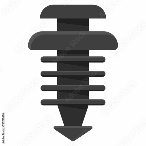 Car retainer clip vector cartoon illustration isolated on a white background.