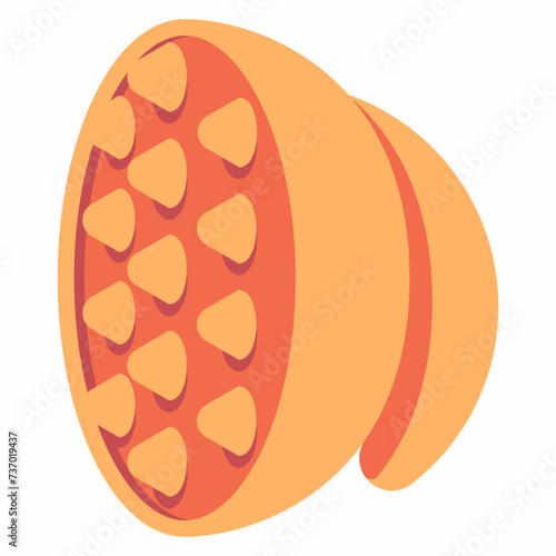 Soft silicone shampoo brush vector cartoon illustration isolated on a white background.