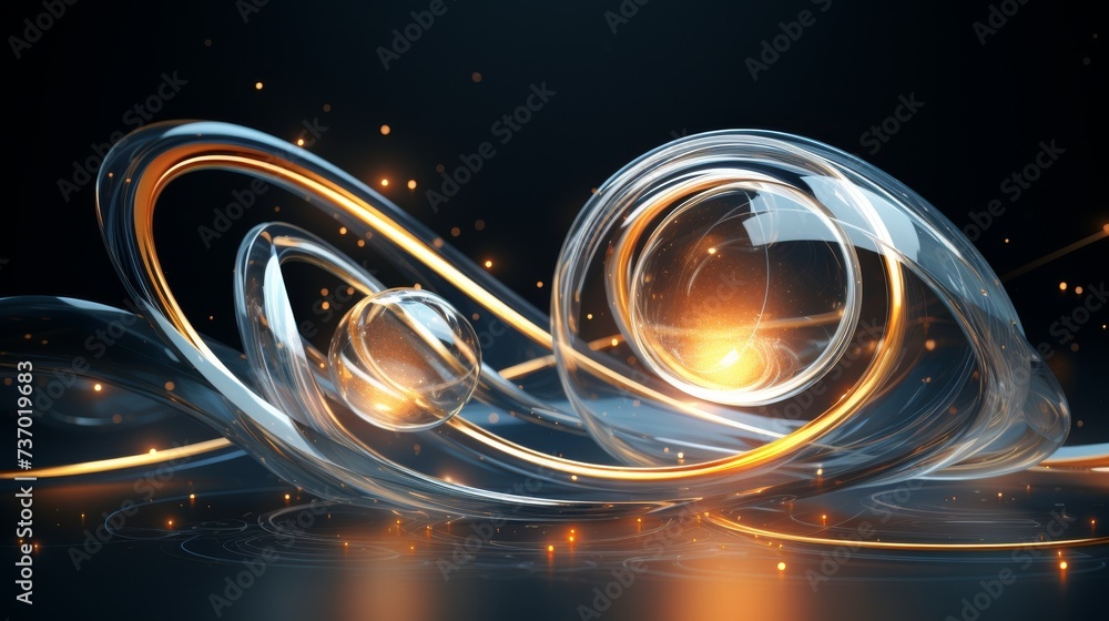 Futuristic Abstract Spheres and Swirls Design