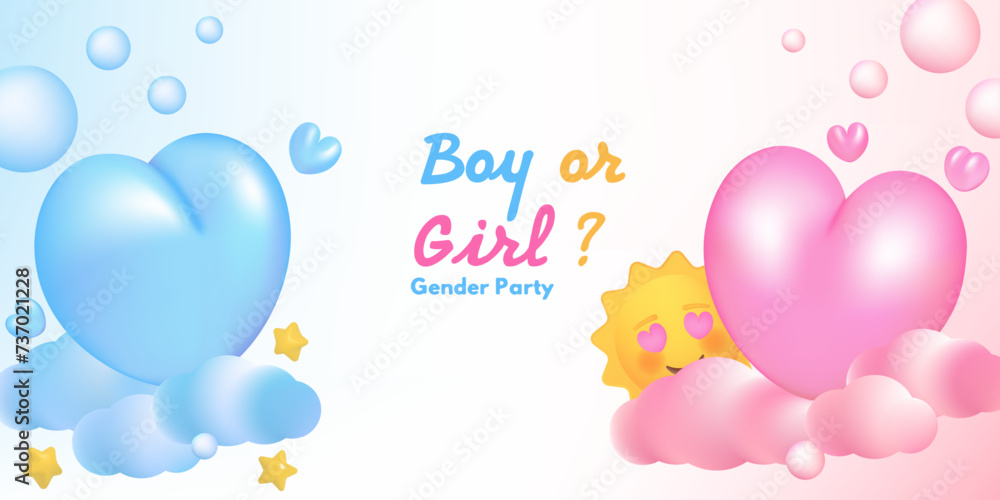 Boy or Girl invitation template vector illustration design.