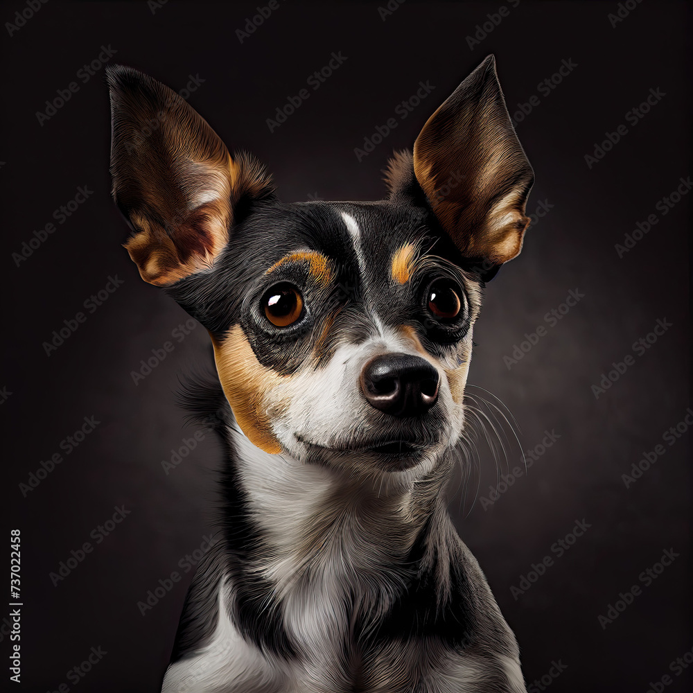 Expressive Rat Terrier Portrait in Professional Studio