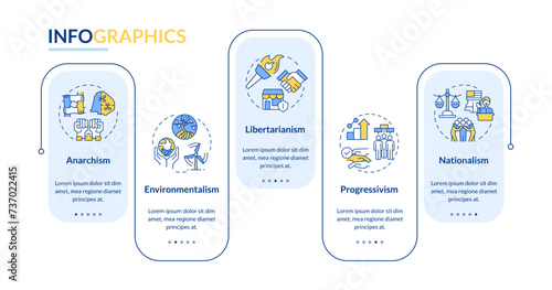Political movement rectangle infographic template. Social equality. Data visualization with 5 steps. Editable timeline info chart. Workflow layout with line icons. Lato-Bold, Regular fonts used