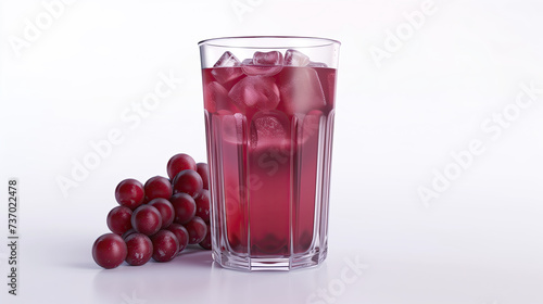 a glass of grape juice isolated on white background