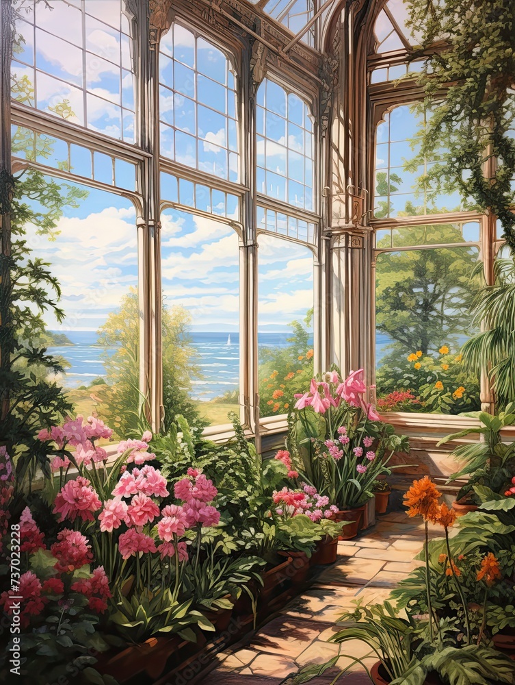 Victorian Greenhouse Botanicals: Waterside View of the Enchanting Lakeview