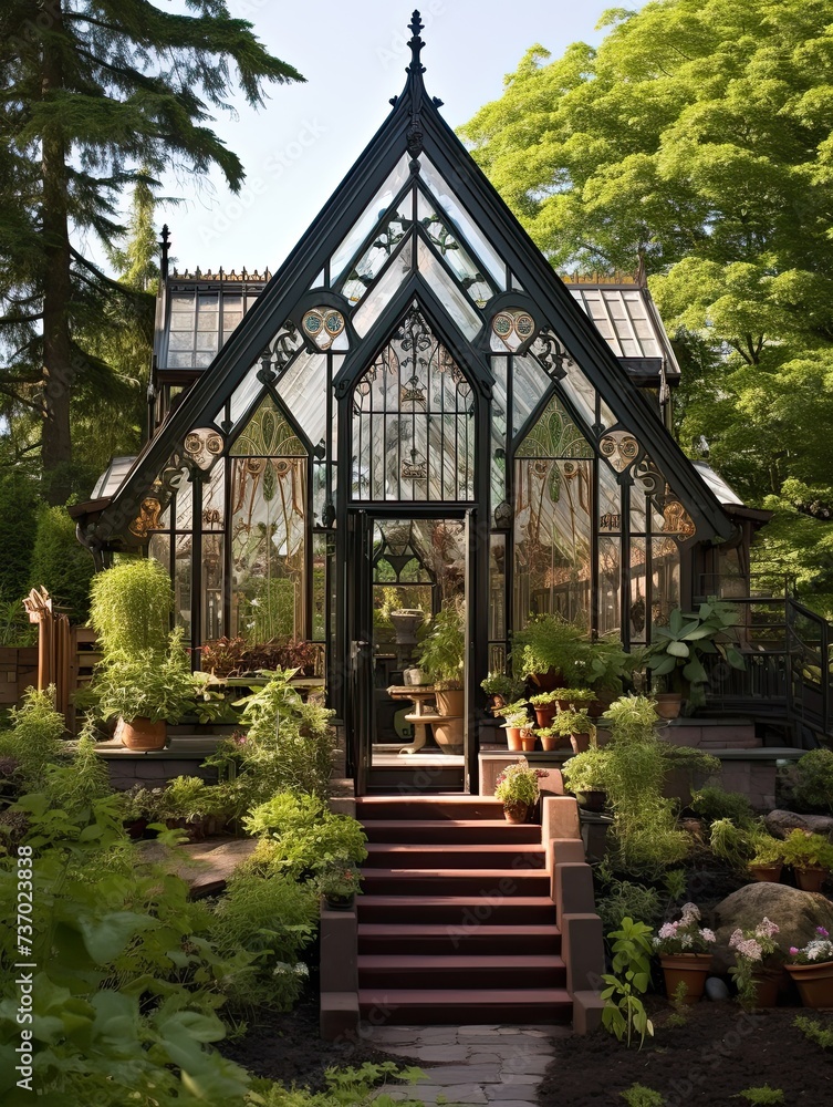 Victorian Greenhouse Botanicals: Modern Landscape with an Updated Garden House Victorian Greenhouse Botanicals: Modern Landscape with an Updated Garden House