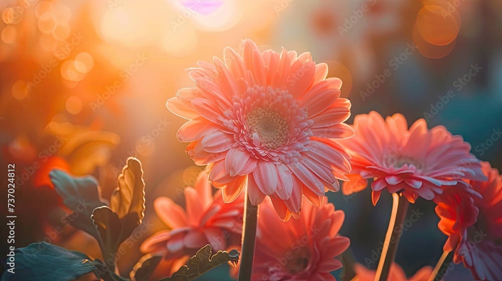 Blooming gerberas. Generative AI Blooming gerberas. Generative AI