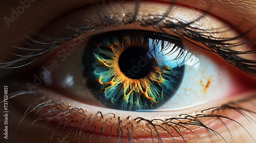 Retina and Cornea Close-ups: Detailed eye anatomy. © tynza