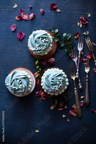 Obraz na plátně Niebieskie muffiny