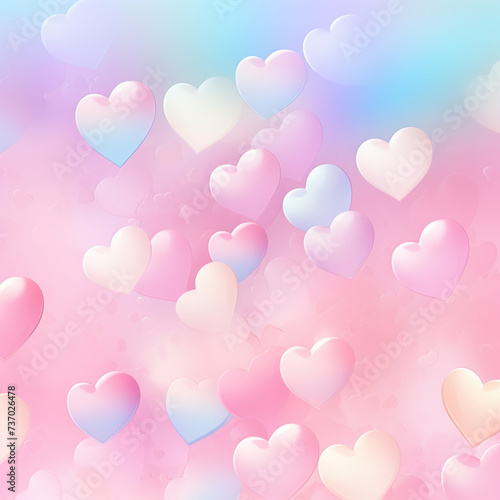Pink and blue hearts background