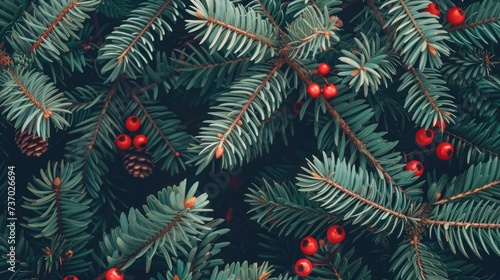 Christmas fir background. Generative AI
