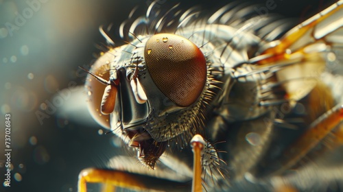 Close-up fly. Generative AI © Roman
