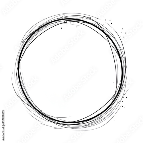 Grunge circle frame abstract pattern on white background 