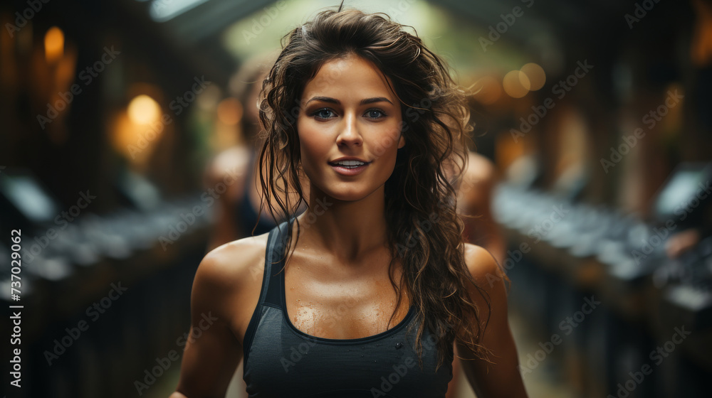 A Young and Muscular Woman Demonstrating Her Fitness Level: Empower and Wellness Photography