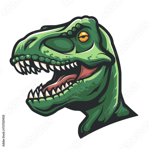 t-rex mascot logo flat color