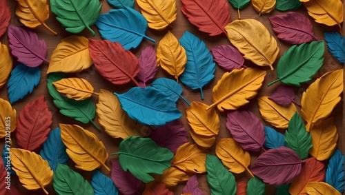 multi colored background of leaves