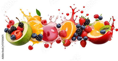 splash with various of fruit.