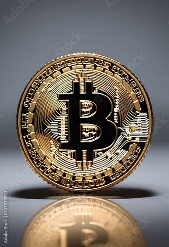 Golden Bitcoins Glow highlights two shining coins against a backdrop of fluctuating market graphs AI Generated photo
