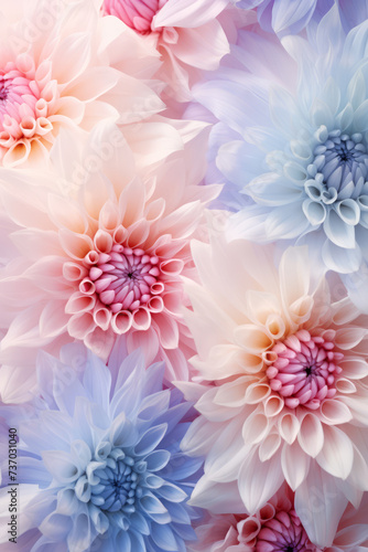 Flores de colores pastel de cerca. © ACG Visual