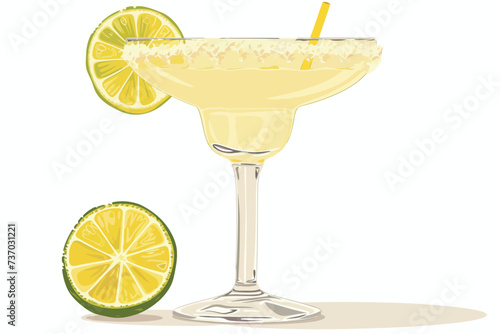 Margarita coctail isolated vector style