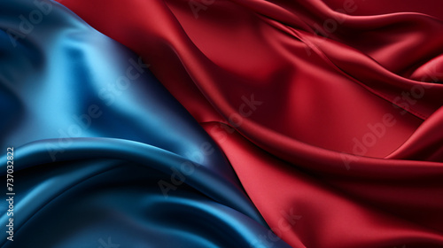Dark red and blue silk fabric