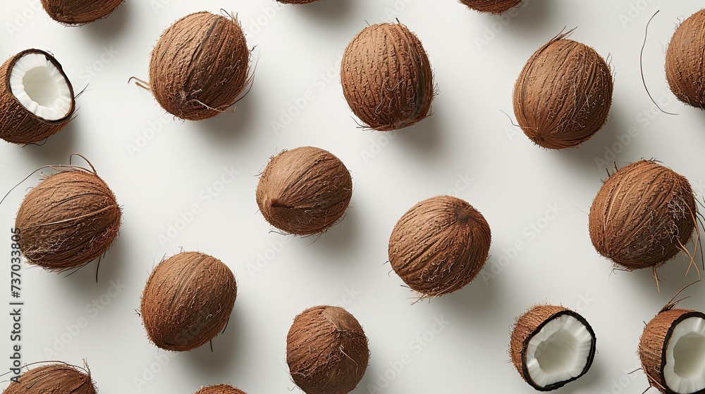 Isolated coconuts. Generative AI Isolated coconuts. Generative AI