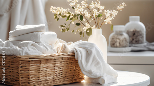 A basket with clean linen
