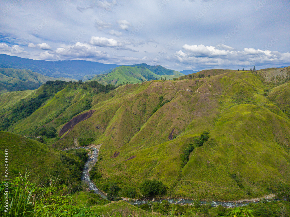Mountain valleys and river in Bukidnon, Philippines. Mountain valleys and river in Bukidnon, Philippines.